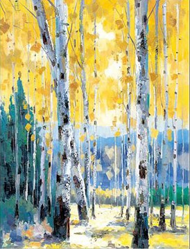 Artworks in 150 Subjects Painting - Red Yellow Trees Autumn by Knife 13